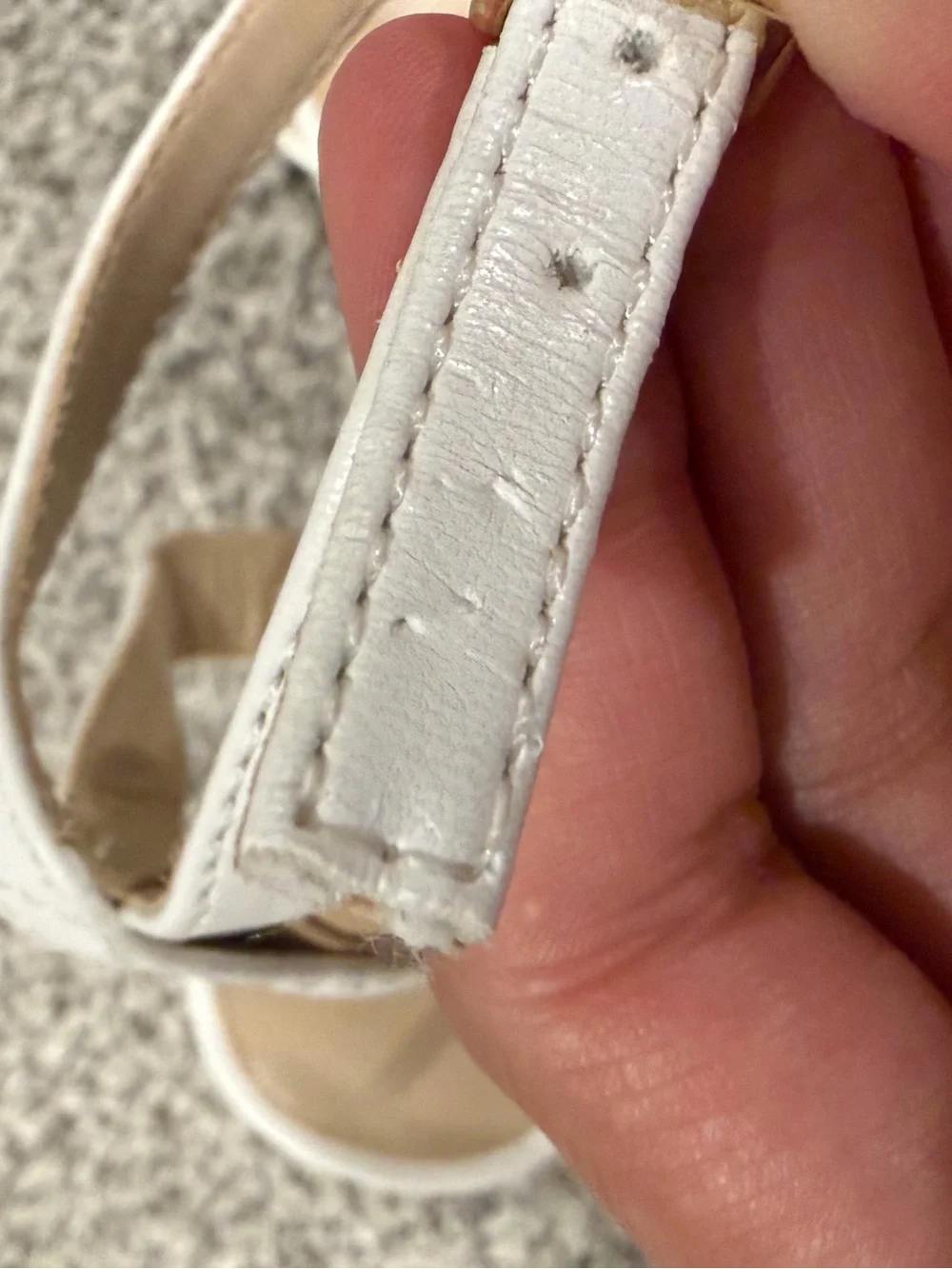 Amazon Dream Pairs Open Toe Blocky White 4.13” Heel
